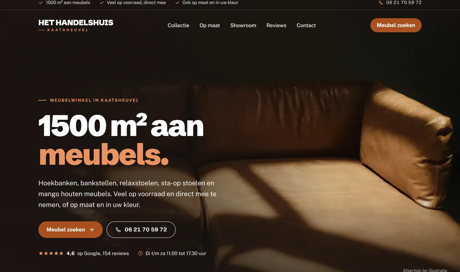 De nieuwe website van Het Handelshuis in Kaatsheuvel.